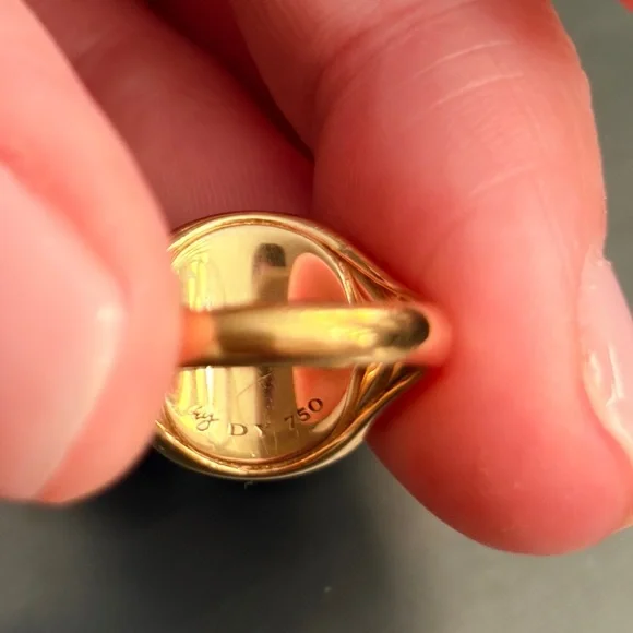 David Yurman Initial “E” Pinky Ring - 18K yellow gold & diamond - Picture 6 of 15